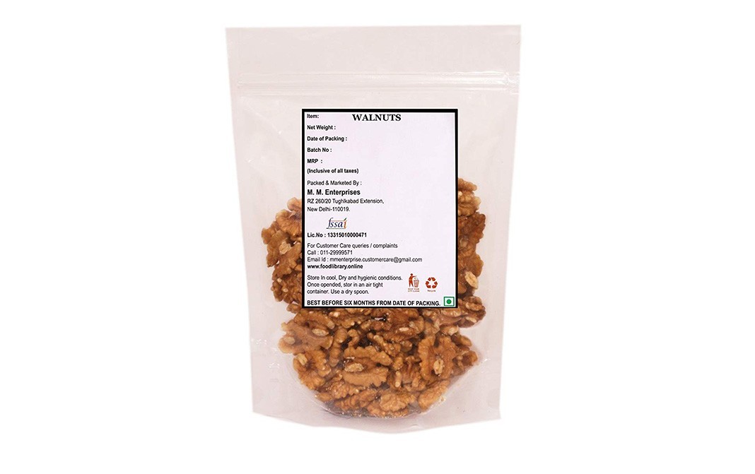 Food Library Raw English Walnuts (Akhrot)   Pack  400 grams